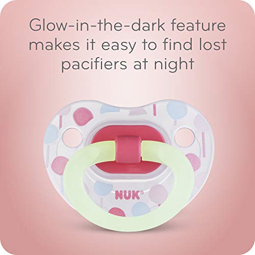 NUK Orthodontic Pacifiers, Girl, 0-6 Months, 2-Pack
