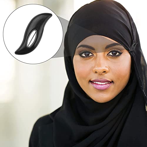 WANDIC Hijab Pins, 50 Pieces Black Safety Pins Hijab Sari Pins Plastic Cover Safety Pins for Safety Locking Adult Clothes Diaper Scarf Decoration, 3 Styles