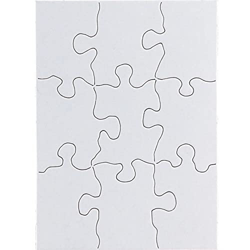 Hygloss Compoz-A-Puzzle, 4" x 5-1/2" Rectangle, 9 Pieces, 24 Puzzles
