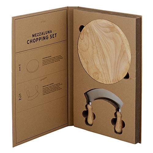 Santa Barbara Design Studio Gift Set Kitchen Essentials TableSugar Kraft Cardboard Book Gift Box, 2-Pieces, Mezzaluna Chopping Set