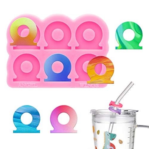 Super Glossy Straw Topper Resin Molds Circle Shape Silicone Molds for Straws Attachment DIY Epoxy Resin Casting Mold Craft