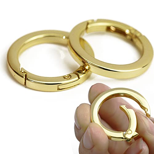 2 Pcs O Ring for Purse Strap,1 inch Spring Rings for Handbag & Keys,Gold