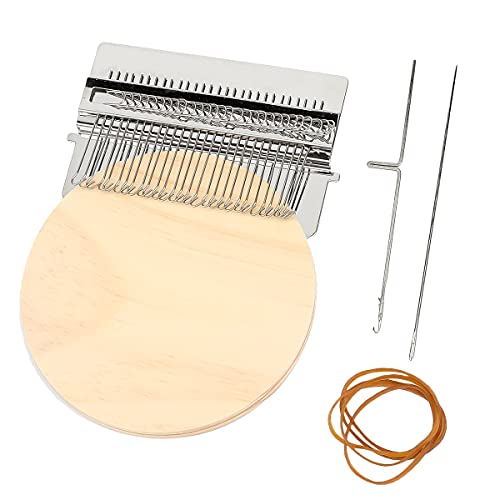 Small Loom Speedweve Type Weave Tool - Mini Wooden Weaving Loom Kit Convenient Darning Loom Mending Loom Knitting Loom for Craft DIY Weaving Arts Darning Tool for Jeans, Socks and Clothes (28 Hooks)