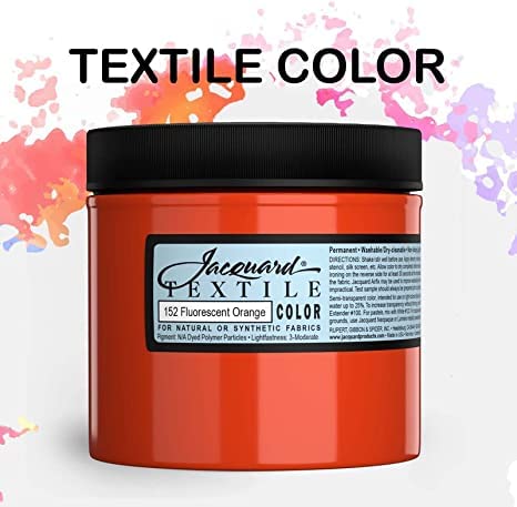 Jacquard Fabric Paint for Clothes - 8 Oz Textile Color Super Opaque White - Leaves Fabric Soft - Permanent and Colorfast - Professional Quality Paints Made in USA - Holds up Exceptionally Well to Washing