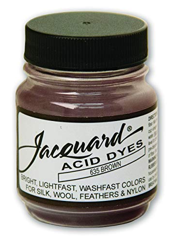 Jacquard Acid Dye - Brown - 1/2 Oz Net Wt - Acid Dye for Wool - Silk - Feathers - and Nylons - Brilliant Colorfast and Highly Concentrated