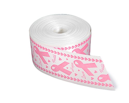 Fundraising For A Cause | Satin Pink Awareness Ribbon by The Yard - Breast Cancer Awareness Pink Satin Ribbon Roll (20 Yards)