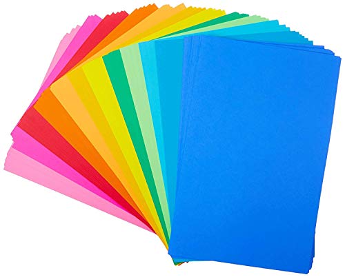 Hygloss Products Colored Paper - Great for Arts, Crafts and More - 10-12 Assorted Colors - 11 x 17 Inch Size -  24 lb. / 89 GSM Thickness - 48 Sheets (86148)