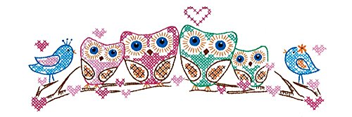 Design Works Crafts, 20" x 30" Stamped Pillowcases for Embroidery, Owls