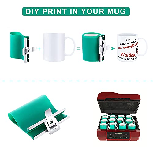 WER 3D Mug Transfer Sublimation Silicone Mug Wrap Mug Mold 11OZ Cup Clamp Fixture for Printing Mugs