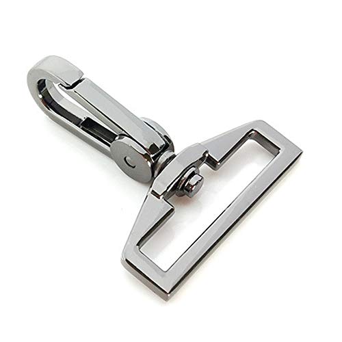 YIXI-SBest 5 Pcs 1.5" (38 mm) Inside Diameter D Ring High-Grade Luggage Buckle Lobster Clasp Claw Swivel for Strap Push Gate Lobster Clasps Hooks Swivel Snap Fashion Clips (1.5inch, Gunmetal)