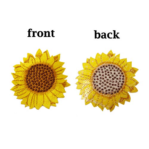 Honbay 3PCS Sunflower Embroidery Patches Iron On and Sew On Patches Applique Flower Clothing Badge for Jeans Jacket Hat Clothing Decoration (3 Size)
