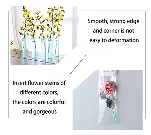 LISHINE 200 Pack Floral Water Tubes 2.8 Inch Flower Water Tubes Small Flower Vials with Caps for Water Mini Single Floral Stem Water Tubes for Flower Arrangement, Milkweed, Cutting