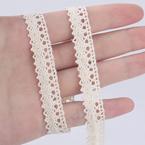 IDONGCAI Beige Delicate Thin Lace Ribbon Lace Trim DIY Sewing Trim for Fabric Garment Accessories DIY Lace Material 0.47'' Wide 25yards/lot (3#)