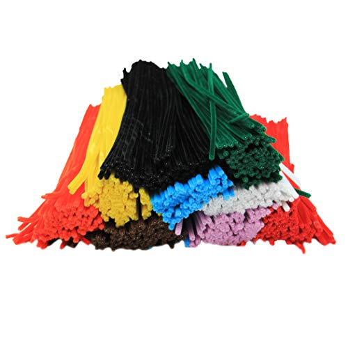 Charles Leonard CHL65490 Chenille 12" Stems, Assorted Colors, Pack of 1000