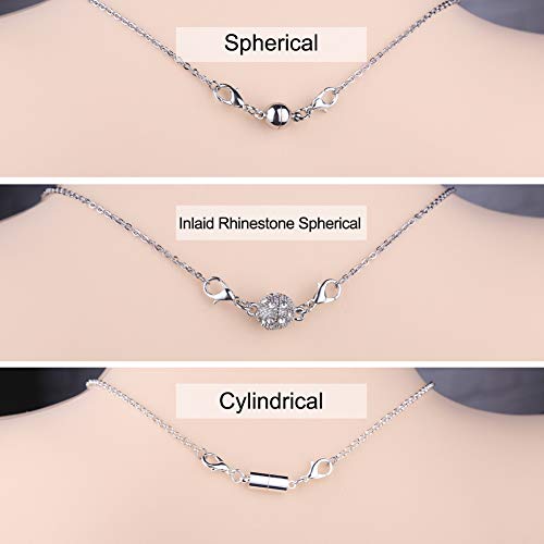 QACOWW 12 Pieces Necklace Extenders, Necklace Extension Clasps Set, Chain Extenders for Necklace Bracelet Anklet Jewelry Making Supplies (Silver)