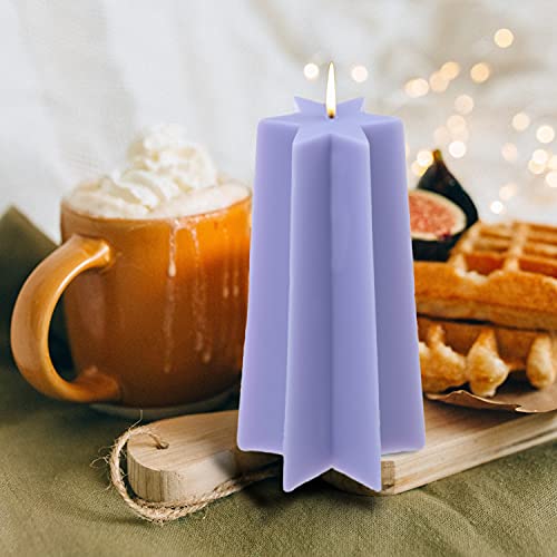 MILIVIXAY 1PC Hexagonal Star Tower Pillar Candle Mold - 30 ft.of Wick,Mold Sealer and a Wick Holder Included as a Gift - Plastic Candle Mold for Candle Making.