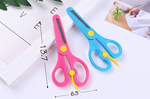 QIANG Loop Scissors for Children and Teens , Right and Lefty Support, Easy-Open Squeeze Handles Safety Scissors Toddler Safety Craft Scissors Student & Children's Handmade Scissors(6-Pack)