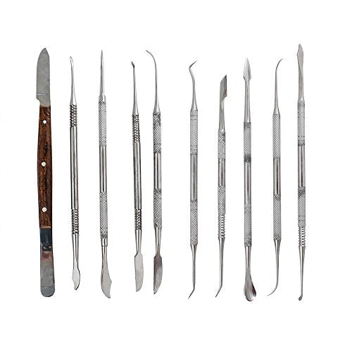 Stainless Steel Wax Carver Tools Clay Sculpting Carving Set Dental Sculpture Instrument with Case