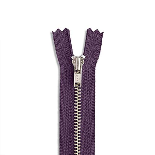 11 inch Metal Zipper Purple 11" Silver Brass Metal Heavy Duty Zippers Non Separating Sewing Zipper Craft Zippers