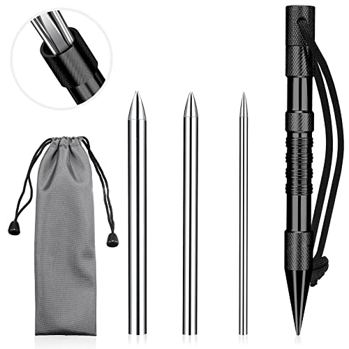 Paracord Knotters Tool Marlin Spike with 3 Pieces Paracord FID Paracord Tools Marlin Spike Stainless Steel Paracord Needle Lacing Needles for Paracord Leather Rope Cords Work Bracelet Weaving (Black)