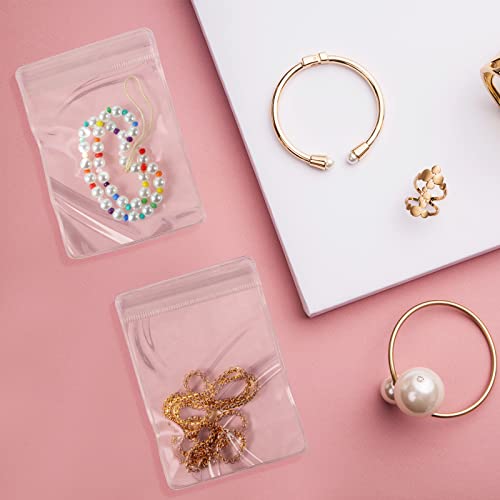 Jewelry Bag Self Seal Plastic Zipper Bag Clear PVC Rings Earrings Packing Storage Pouch Jewelry Transparent Lock Bags for Holding Jewelries, 2 x 2.8 inch, 2.8 x 4 inch, 3.5 x 5 inch (180 Pieces)