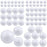 Pllieay 88 Pieces 6 Sizes White Foam Balls Polystyrene Craft Balls Craft Decoration Balls for DIY Art Craft, Household and School Projects