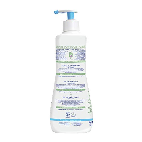 Mustela Baby Gentle Cleansing Gel - Baby Hair & Body Wash - with Natural Avocado fortified with Vitamin B5 - Biodegradable Formula & Tear-Free â€“ 16.90 fl. oz. (Pack of 1)