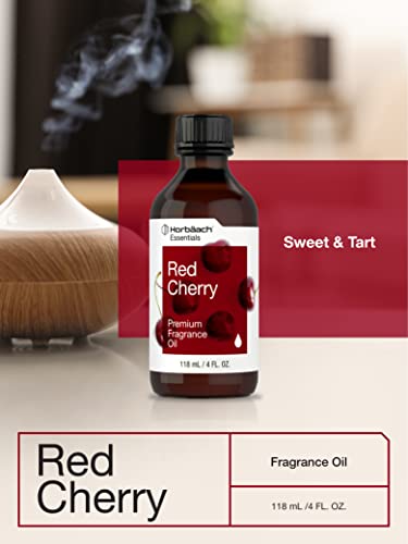 Red Cherry Fragrance Oil | 4 fl oz (118mL) | Premium Grade | for Diffusers, Candle and Soap Making, DIY Projects & More | by Horbaach