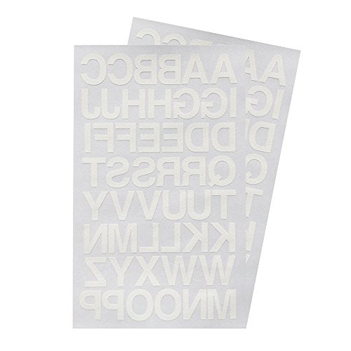 Iron on 1-Inch Transfer White Letters for Clothing - 2 Sheet (White)