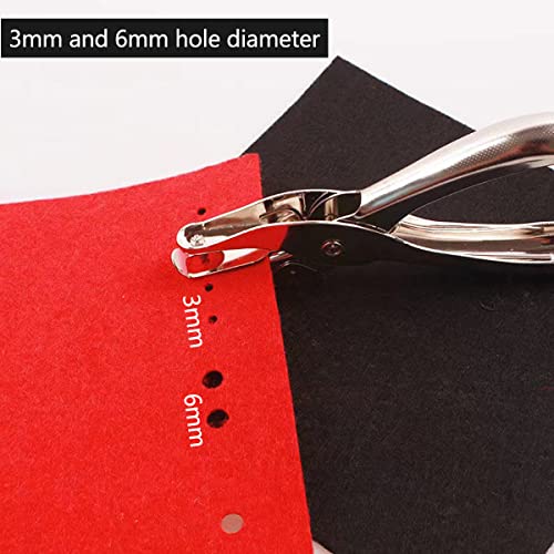 HZMM 1/4 & 1/8 Inch Single Hole Puncher, 2 Pcs Circle Paper Punches Handheld Hole Paper Punch Puncher with 8 Sheet Capacity Office Perforating Machines for Craft Paper Tags Clothing Ticket DIY Scrapbook Tool
