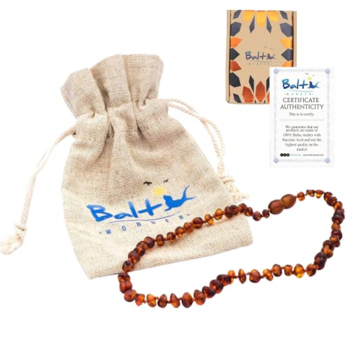 Baltic Wonder Baltic Necklaces (Baroque Cognac) Certified as 100% Authentic Baltic Amber.