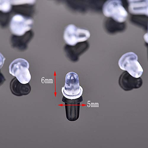 Silicone Earring Backs, 300PCS Soft Clear Ear Safety Back,Bullet Clutch Stopper Replacement for Fish Hook Earring