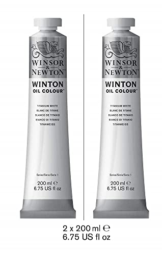 Winsor & Newton Winton Oil Color Paint, 200-ml Tube, Titanium White Twin Pack