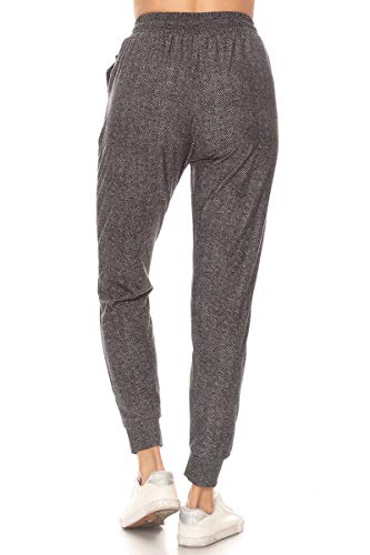 Leggings Depot Women's Relaxed fit Jogger Track Cuff Sweatpants with Pockets-JGA-S598-1X