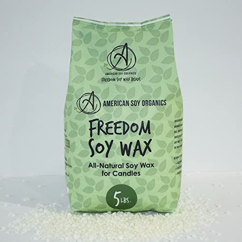American Soy Organics- 5 lb of Freedom Soy Wax Beads for Candle Making – Microwavable Soy Wax Beads – Premium Soy Candle Making Supplies