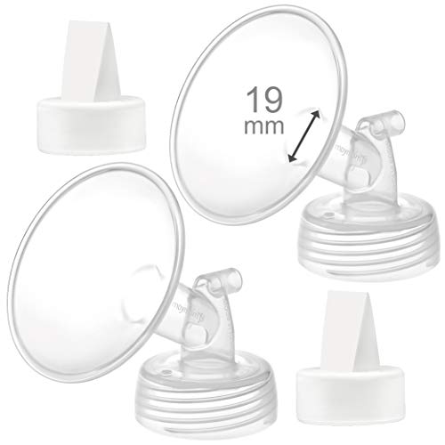 Maymom 19mm Flange and Duckbill Valve Compatible with Spectra S1 Spectra S2 Breastpump Not Original Spectra S2 Accessories Not Original Spectra Pump Parts Replace Spectra Duckbill Valve and Flange