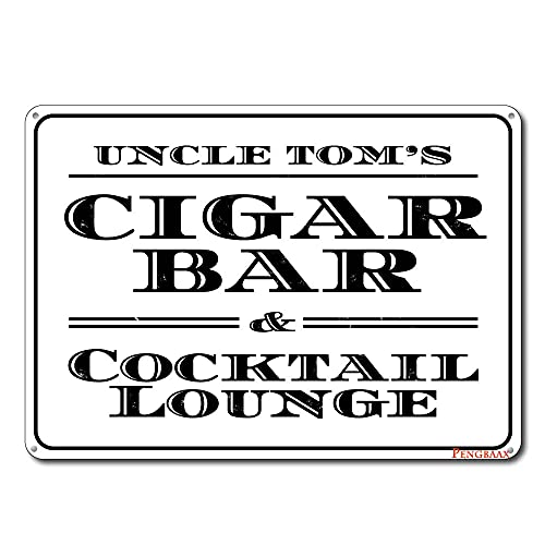 Cigar Sign, Custom Cigar Bar & Cocktail Lounge Sign for Cafes Bars Pubs Shop Wall Decor Funny Retro Signs for Men Women 8x12 Inch