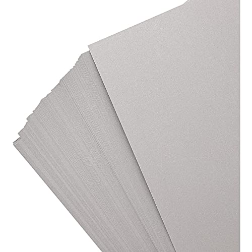 96 Pack Metallic Paper, Shimmer Silver Paper Double Sided for DIY Crafts, Paper Flowers, Origami, Perfect for Weddings Scrapbook, 8.5 x 11"