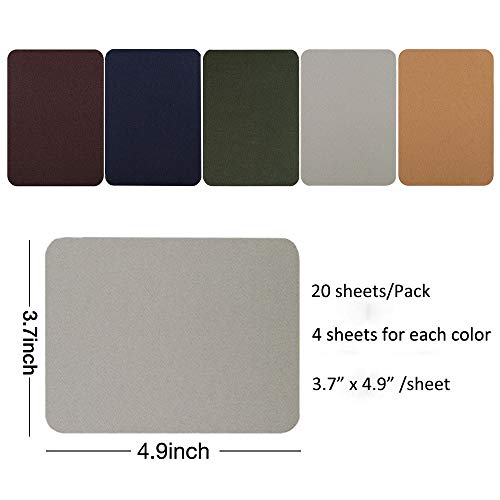 Iron on Patches Repair Kit 20 Pieces for Fabrics Clothing Jeans,5 Colors,4.9" x 3.7"