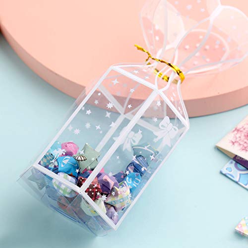 544 Sheets Star Origami Paper 32 Assortment Color Star Paper Strip with 4Pcs Transparent Gift Box Double Sided Folding Strips Decoration Paper Strips DIY Hand Art Crafts
