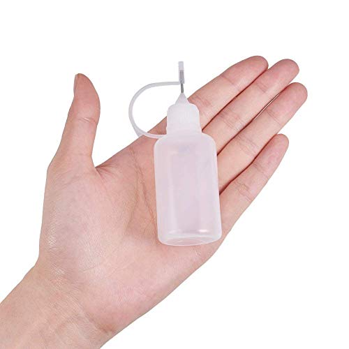 Onwon 10 Pieces Precision Needle Tip Glue Bottle Applicator 1 Ounce/ 30 ml Empty Applicator Glue Oiler Squeeze Bottle for Paper Quilling DIY Craft