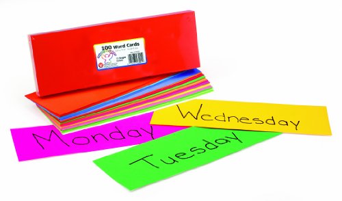Hygloss Products Bright Word Cards -  Mini Sentence Strips - Great for Arts and Crafts, Decorations, Classroom Activities - Cardstock - Unruled - 13 Assorted Colors - 4" High x 11.5" Long - 100 Pieces