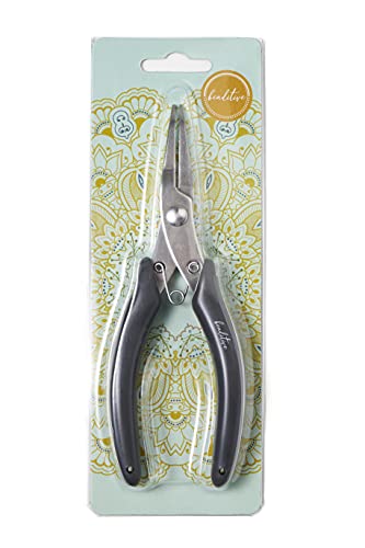 Beaditive Bent Nose Pliers | Fine, Non-Serrated Tips | Jewelry Making, Beading, Crafting | Stainless Steel