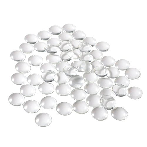 HAUTOCO 60 Pieces Glass Dome Cabochons Clear Round Cabochons Tiles, Non-calibrated Round 1 inch/25mm for Cameo Pendants Photo Jewelry Necklaces