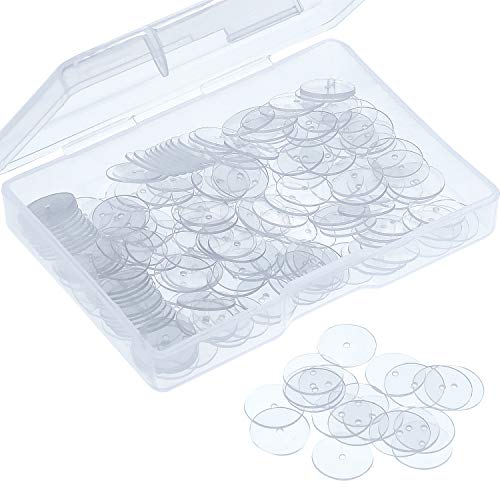 WILLBOND Clear Disc Pads to Stabilize Earrings, Plastic Discs for Earring Backs (200)