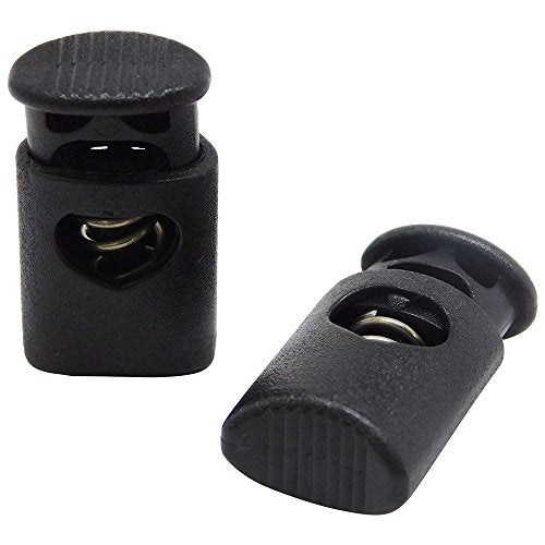 Fms Ravenox Cord Locks for Drawstrings | Crown Cord Lock End | Plastic Spring Stop Toggle Stoppers (100 Pack)(Black)