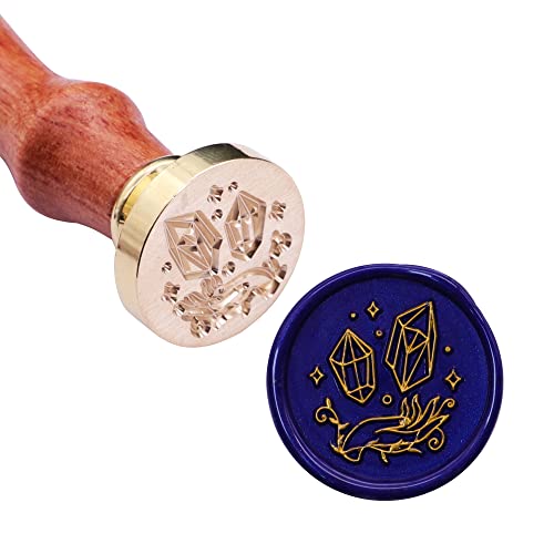 Taoskai Hand Holding Crystal Wax Seal Stamp, Magic Series Sealing Wax Stamp for Wedding Invitation, Gift Wrapping, Envelopes, Wine Package Decoration