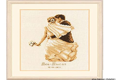 Vervaco Counted Cross Stitch Kit Newlyweds 6.4" x 9.2"