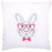 Vervaco Rabbit with Pink Glasses Cushion Stamped Embroidery Kit, 16" x 16"