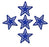Oli and Alex Iron On Patches - Extra Strong Glue Blue Star Patch 5 pcs Iron On Patch Embroidered Applique Star A-1